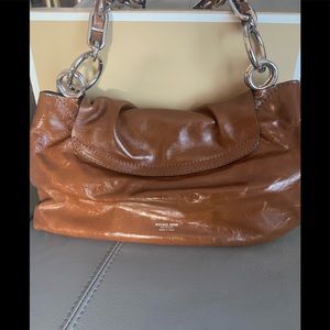 Michael Kors shoulder bag camel patent